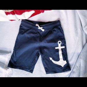 H&M Boys Navy Anchor Cotton Shorts Size 6-7